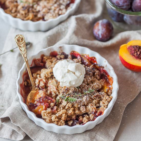 Peach and Plum Vegan Crumble