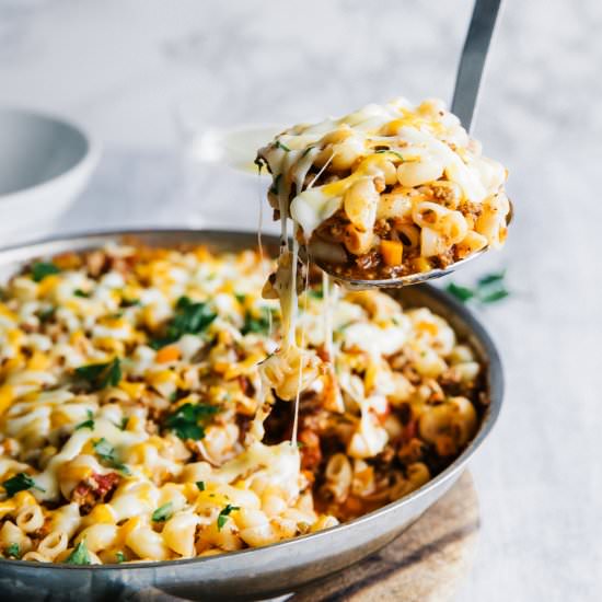 Macaroni with ground beef