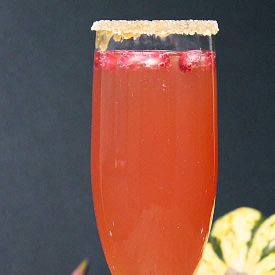 Caramel Apple Pomegranate Mimosa