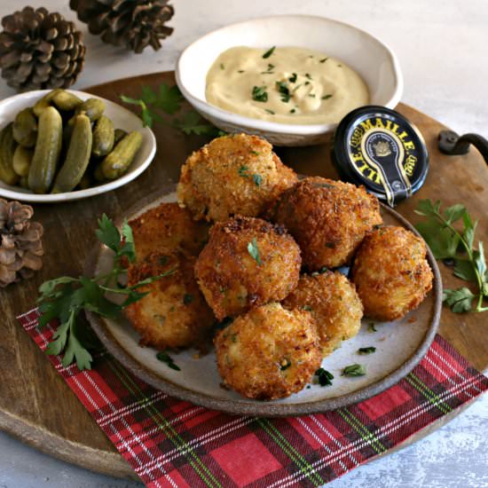 Mustard Coated Crispy Potato Balls