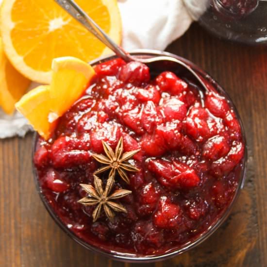 Spiced Wine Cranberry Sauce