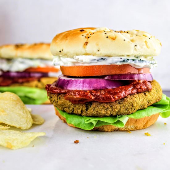 Pav Bhaji Spiced Veggie Burgers