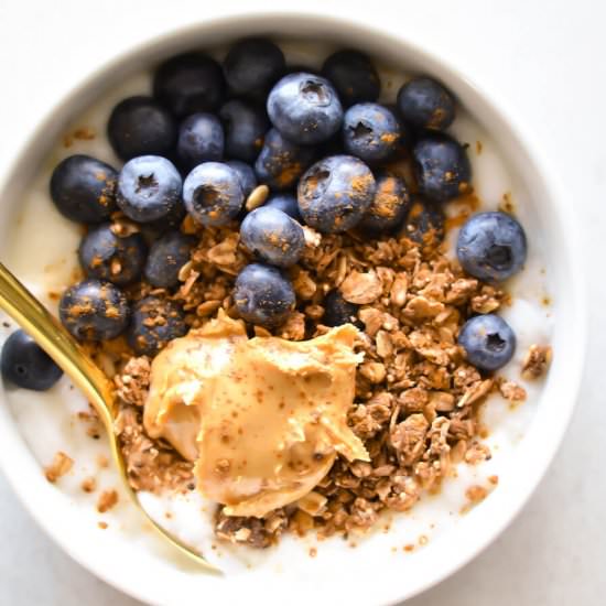 Blueberry Granola and Yogurt Bowl