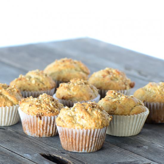 Vegan banana peanut butter muffins