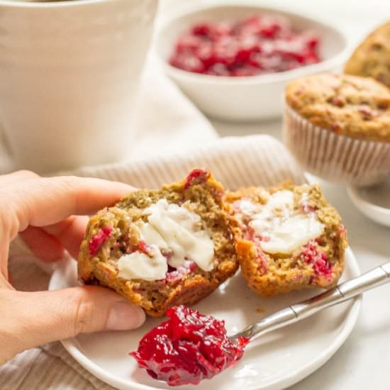 Cranberry sauce muffins