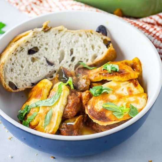 Healthy Halloumi Bake with Aubergin