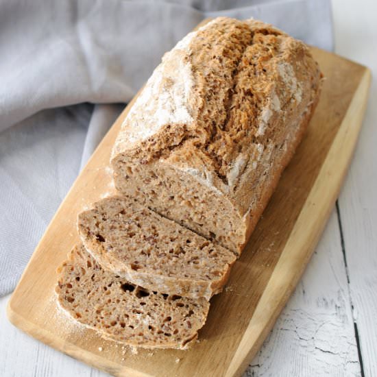 No Knead Spelt Flour Bread