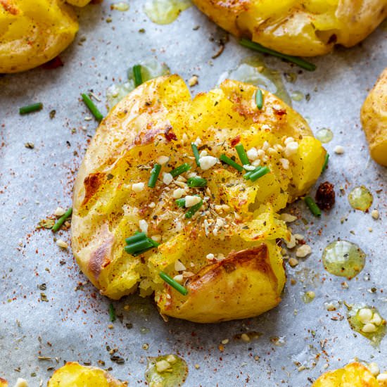 garlic smashed potatoes