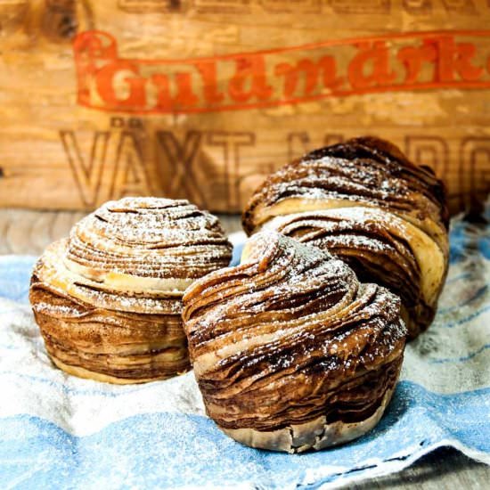 Sourdough chocolate cruffin
