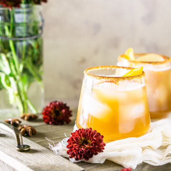 Ginger-Bourbon-Apple Cider Cocktail