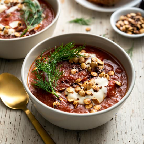 Roasted Red Cabbage Soup