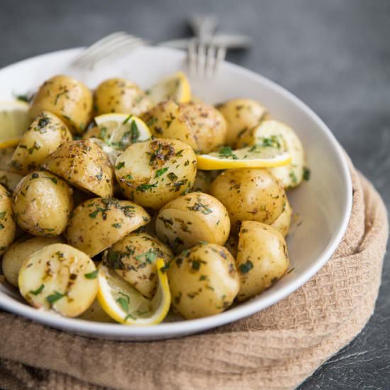 Lemon Browned Butter Baby Potatoes