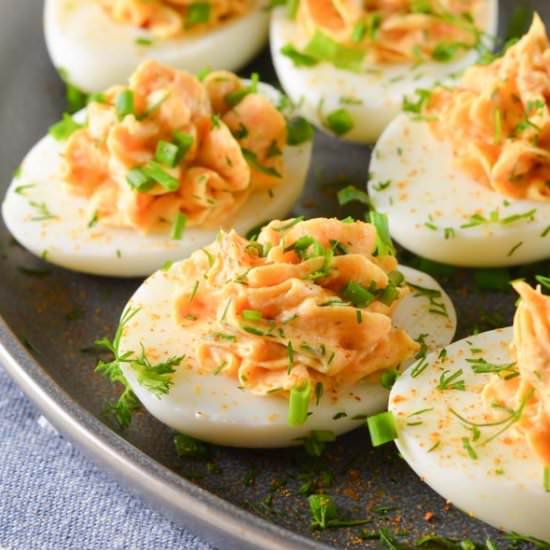 Smoked Salmon Deviled Eggs