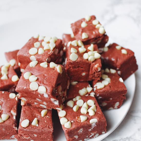Red Velvet Cake Batter Fudge