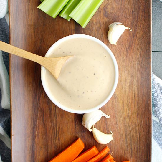 Vegan Garlic Hummus Ranch Dressing