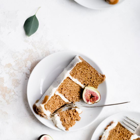 Vegan Chai Pumpkin Caramel Cake