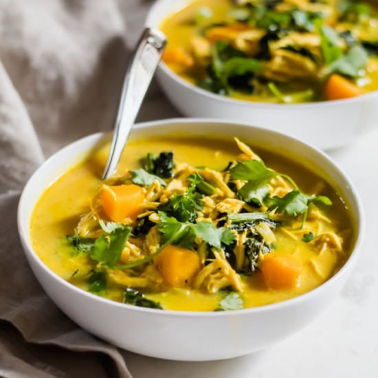 Butternut Squash Curry Chicken Soup