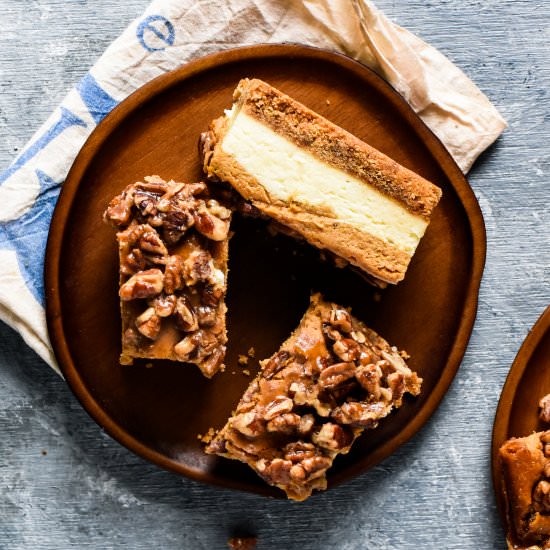 Pumpkin Pecan Cheesecake Bars