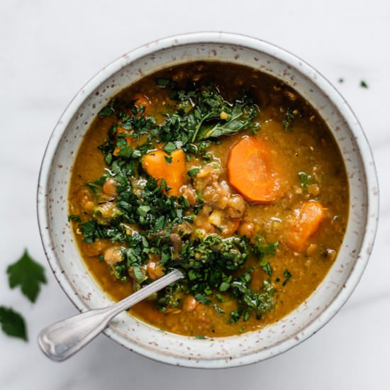 Weeknight Slow Cooker Lentil Soup
