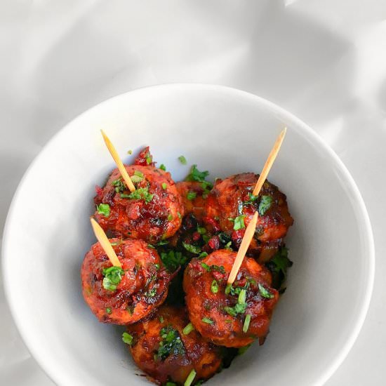 Turkey Cranberry Bourbon Meatballs