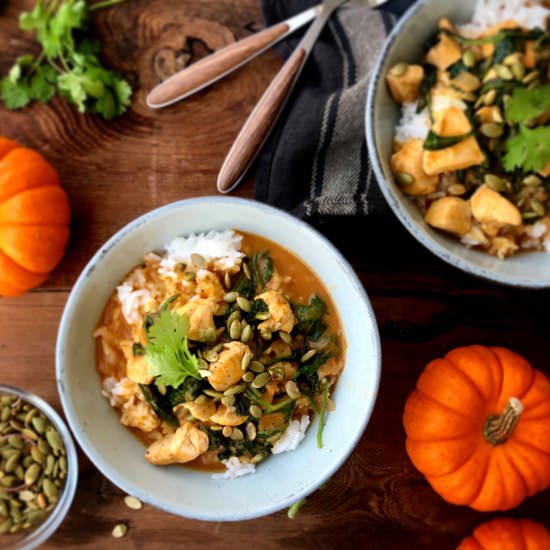 Pumpkin Curry w/ Chicken & Spinach