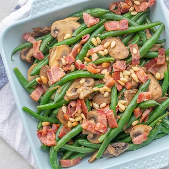 Green Beanswith Mushrooms & Bacon