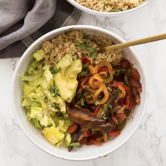 Portobello Mushroom Fajita Bowls