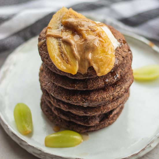 Cacao Fluffy Vegan Pancakes
