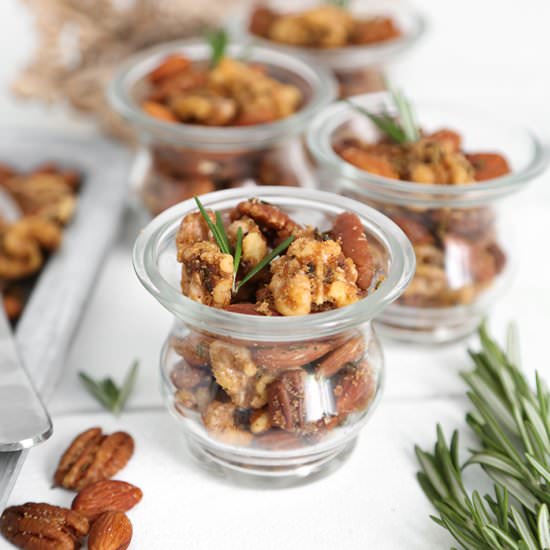 Spicy Rosemary Roasted Nuts