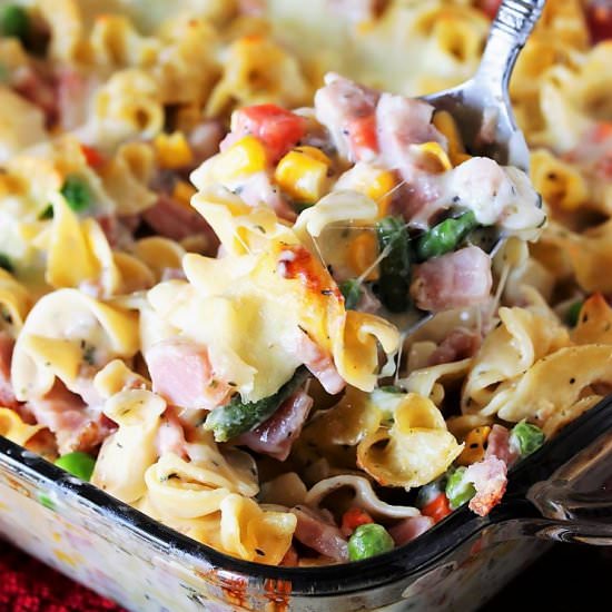 Leftover Ham & Noodle Casserole