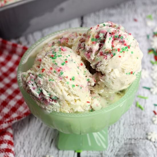 No Churn Christmas Cookie Ice Cream