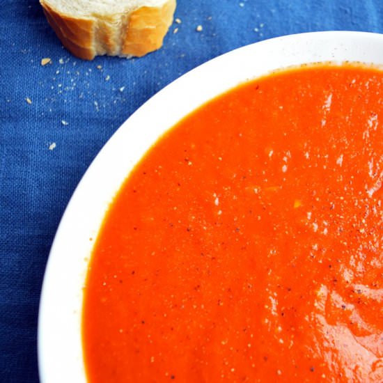 Roasted Pear, Pepper, Tomato Soup