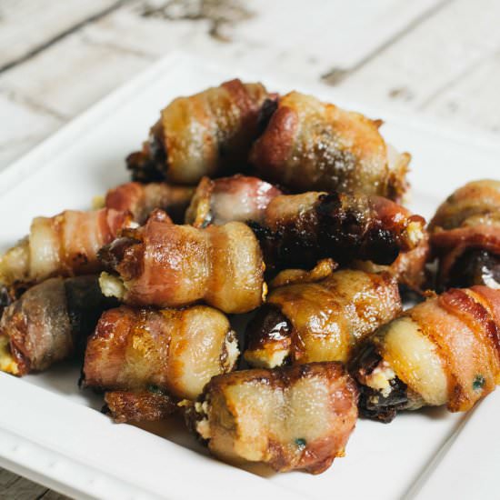 Bacon Wrapped Dates & Goat Cheese