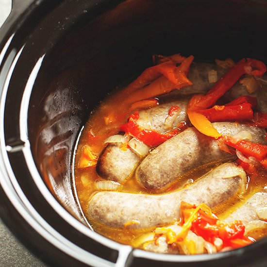 Crock Pot Sausage and Peppers