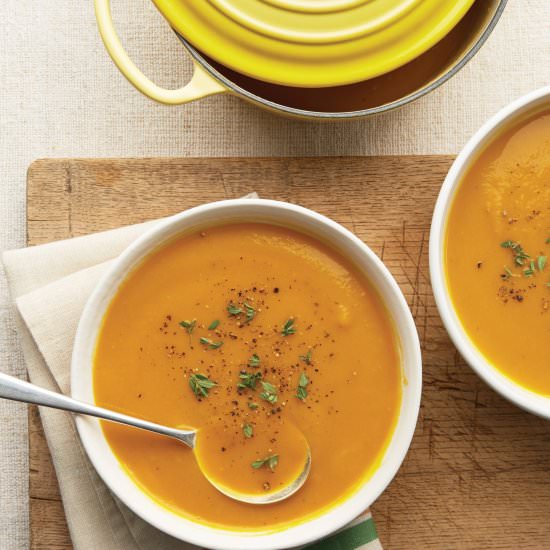 roasted orange bell pepper soup