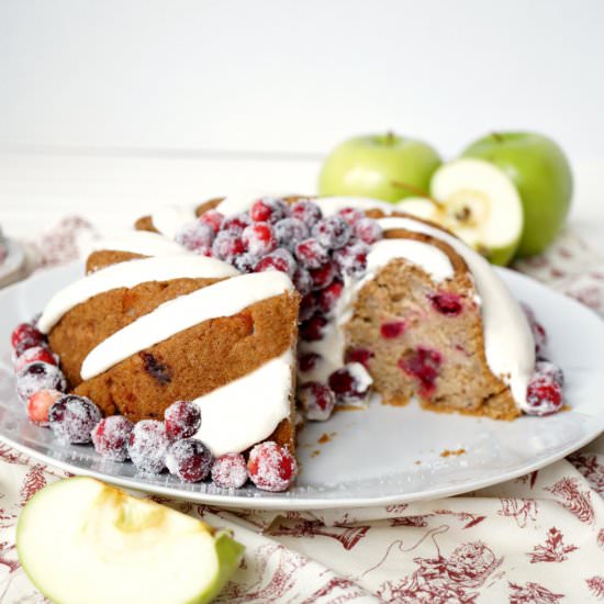 vegan cranberry apple bundt