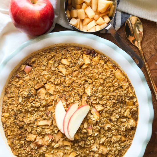 Baked Pumpkin Space Apple Oatmeal
