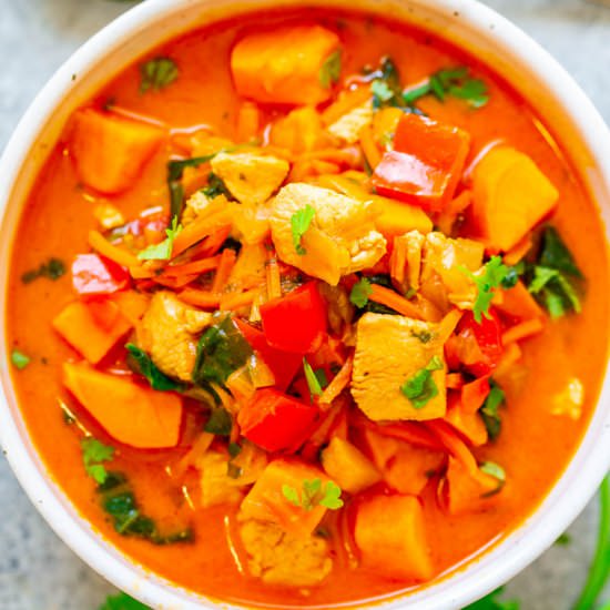Thai Coconut Curry Chicken Soup
