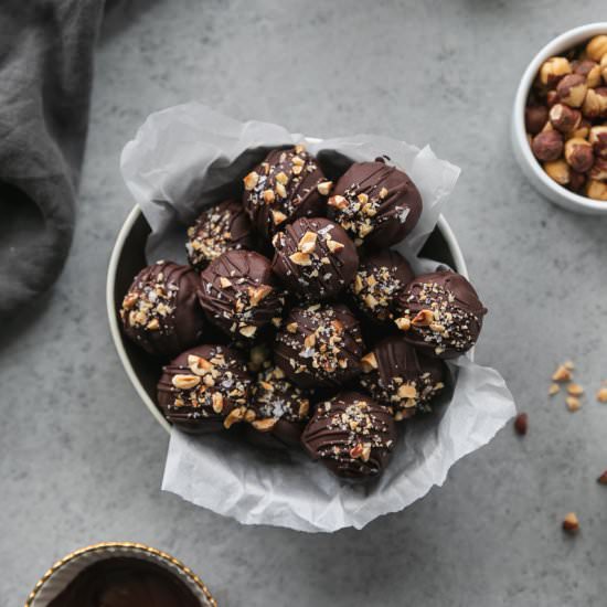 Healthy Nutella Sea Salt Truffles