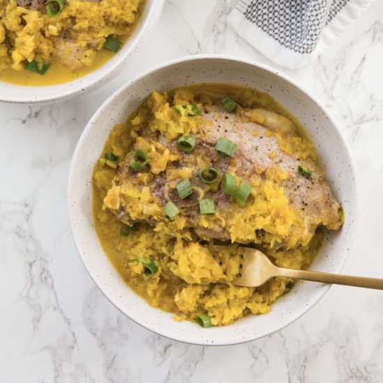 Coconut Golden Beet Rice with Pork