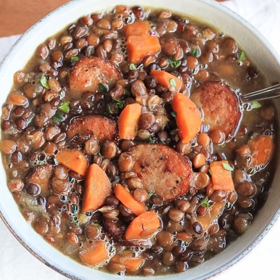 Lentil Soup with Smoked Sausage