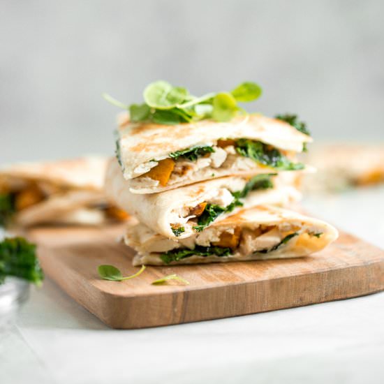 Butternut Squash + Kale Quesadillas