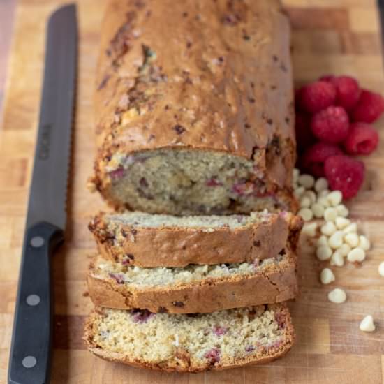 White Chocolate Raspberry Loaf Cake