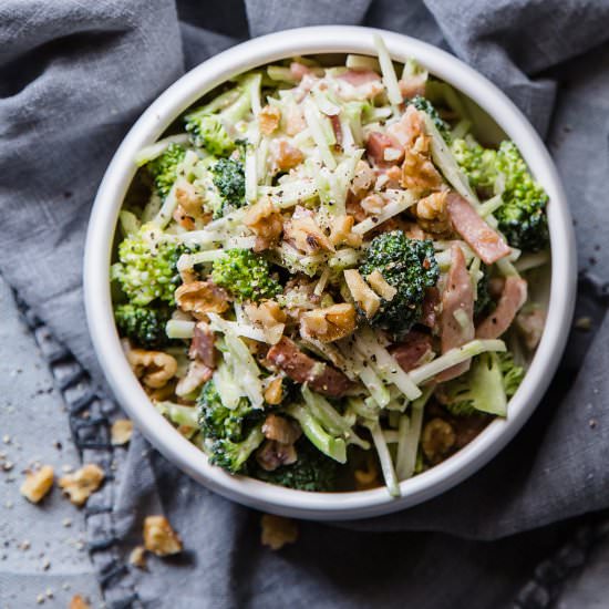 Broccoli Stem Bacon Slaw
