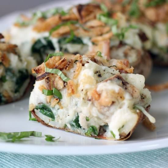 Chicken Florentine Baked Potatoes