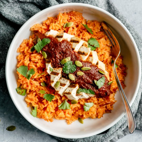 Pumpkin Mole with Grilled Tofu