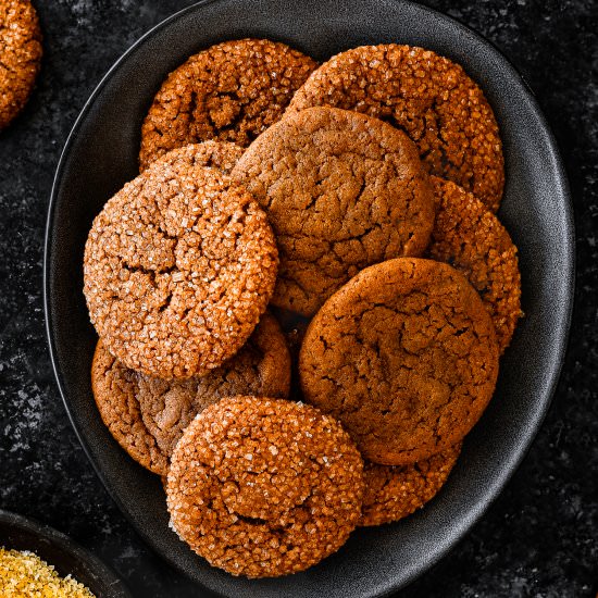 Eggless Soft Molasses Cookies