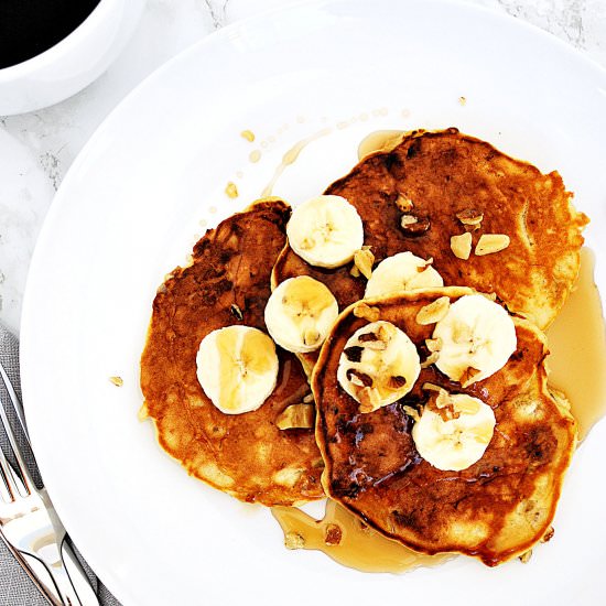 Banana Walnut Pancakes