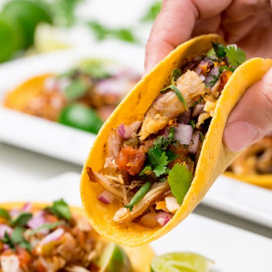 Carnitas-style turkey tacos