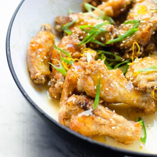 Sticky Lemon Chicken Wings